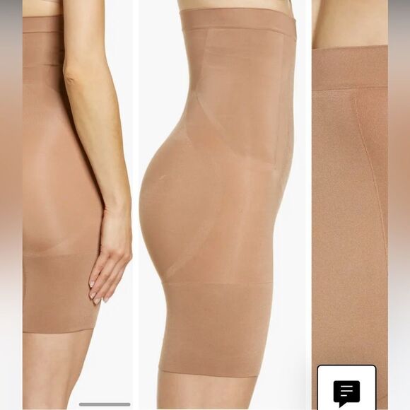 Spanx OnCore High Waist Mid-Thigh Shorts Caf Au Lait S Nwot never worn - Picture 4 of 13